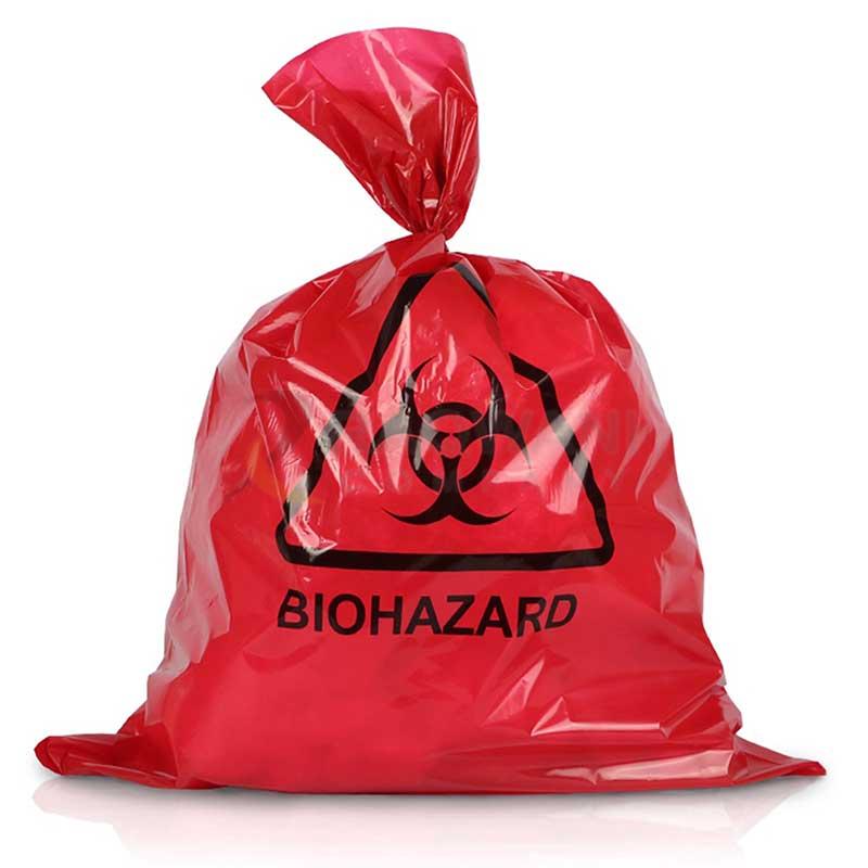 Red biohazard bags